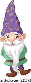 Cartoon happy gnomes on white background