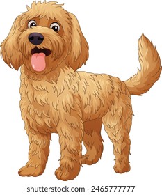 Cartoon glücklicher goldener Doodle-Hund 