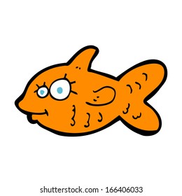 desenho animado peixe-dourado feliz