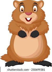 Cartoon happy groundhog