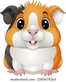 Cartoon a happy guinea pig