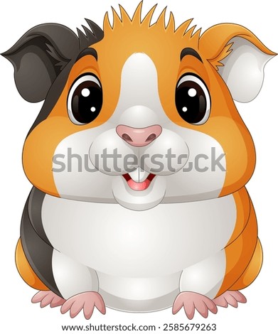Cartoon a happy guinea pig