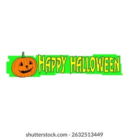 cartoon happy halloween banner vector