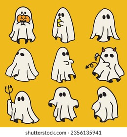 cartoon happy halloween fun illustration spooky slogan t-shirt decoration vector