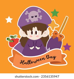 cartoon happy halloween fun illustration spooky slogan t-shirt decoration vector