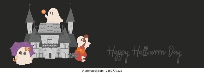 cartoon happy halloween fun illustration spooky slogan t-shirt decoration vector