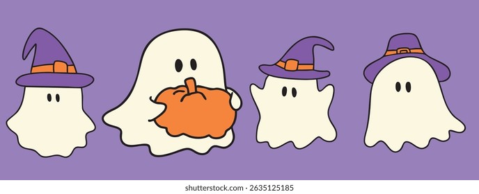 cartoon happy halloween fun illustration spooky slogan t-shirt decoration 