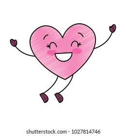cartoon happy heart love character