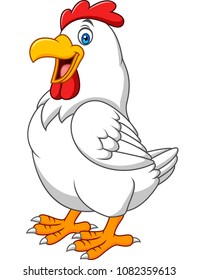 Cartoon happy hen 