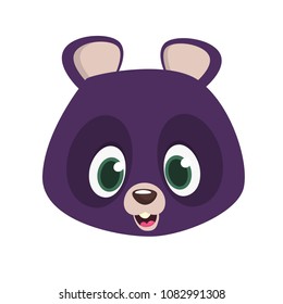 Cartoon happy Himalayan bear head. Big collection of cartoon forest animals. Vector illustration