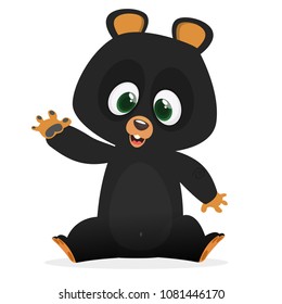Cartoon happy Himalayan black bear. Big collection of cartoon forest animals. Vector illustration