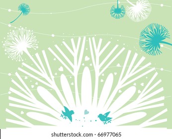 Cartoon happy holidays forest