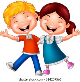 Cartoon happy kids