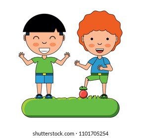 cartoon happy kids design