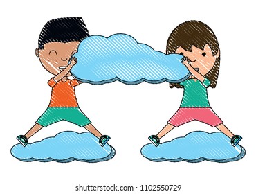 cartoon happy kids design