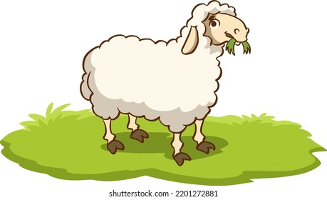 Cartoon happy lamb isolated on white background