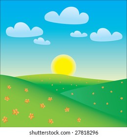 Cartoon happy landscape