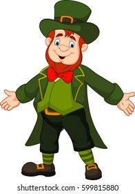 Cartoon happy leprechaun standing and posing