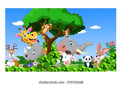 Cartoon happy little animal 