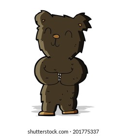 cartoon happy little black bear