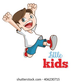 Cartoon of happy little Kids, vector illustration