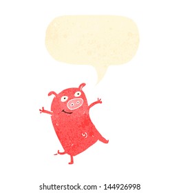 cartoon happy little pig