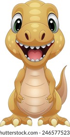 Cartoon happy little T rex 