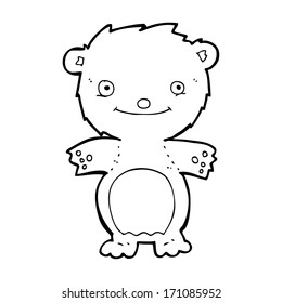 cartoon happy little teddy bear