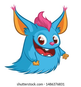 Cartoon happy little yeti bigfoot. Halloween illustration of bigfoot character