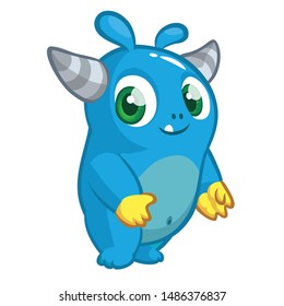 Cartoon happy little yeti bigfoot. Halloween illustration of bigfoot character