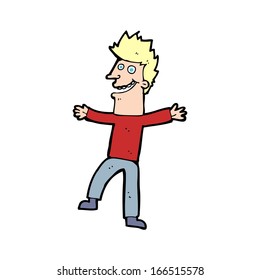 desenho animado homem feliz