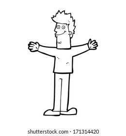 hombre feliz de dibujos animados