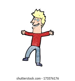 hombre feliz de dibujos animados