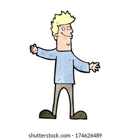 hombre feliz de dibujos animados