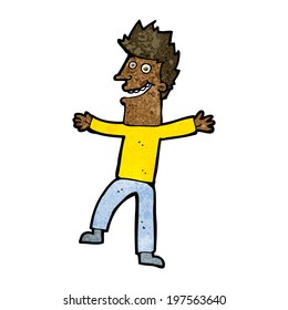 hombre feliz de dibujos animados