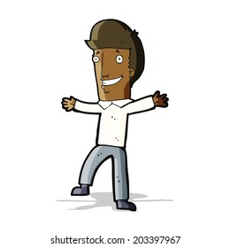 cartoon happy man