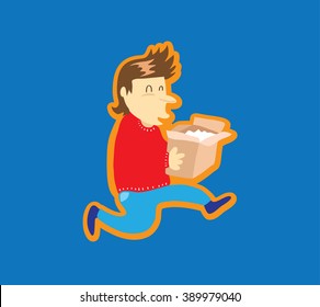 cartoon happy man