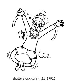cartoon happy man