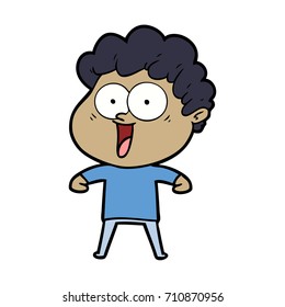 cartoon happy man
