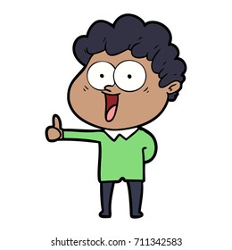 cartoon happy man