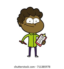 cartoon happy man