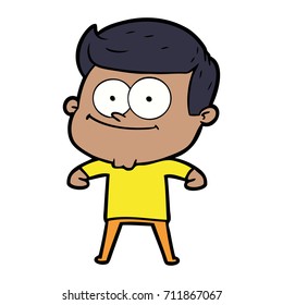 hombre feliz de dibujos animados