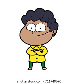 hombre feliz de dibujos animados