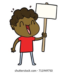 cartoon happy man