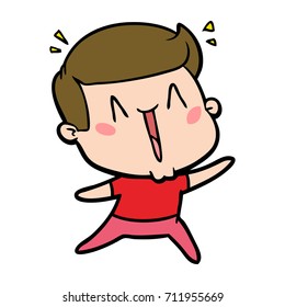 hombre feliz de dibujos animados