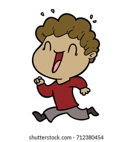 cartoon happy man
