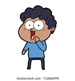 cartoon happy man