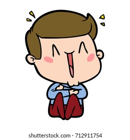 cartoon happy man
