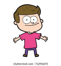 cartoon happy man