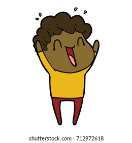 hombre feliz de dibujos animados